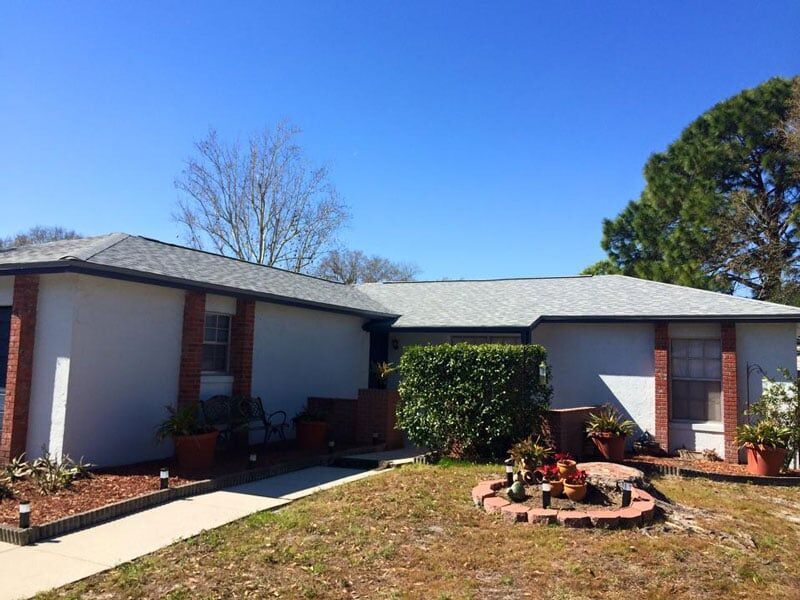 home with light gray roofing